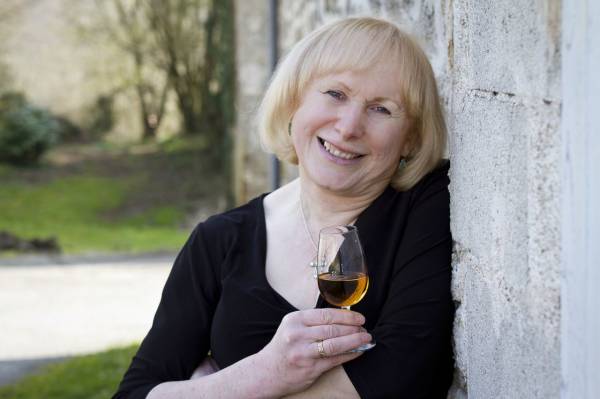 Enjoying wine with Helen Savage